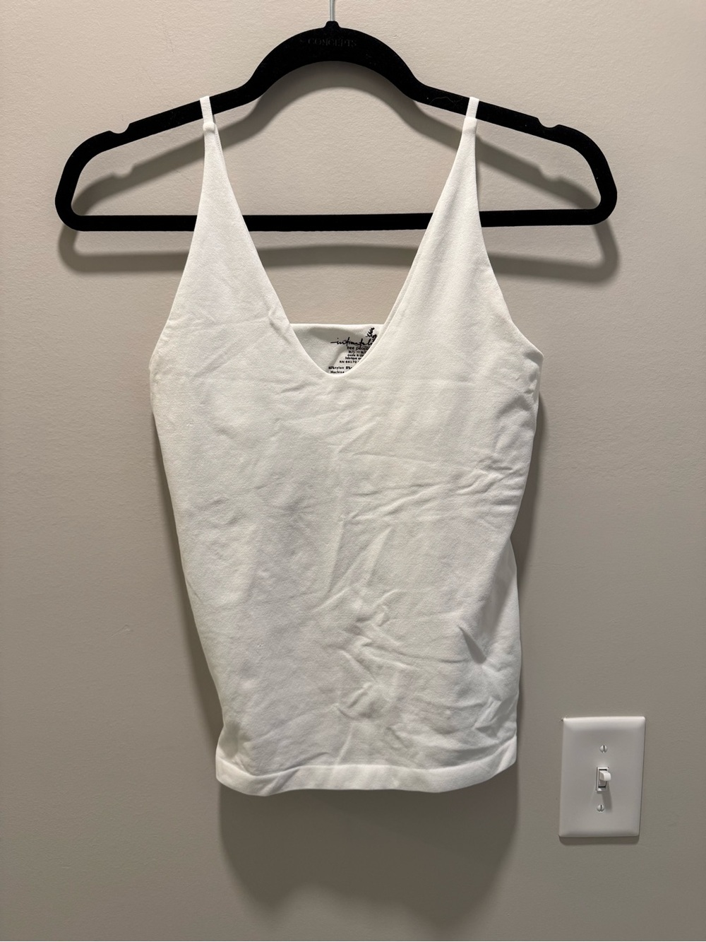 Intimately By Free People White V-Neck Slim Strap Cami